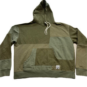 Urban Outfitters BDG Green Patchwork Hoodie Medium M Mens